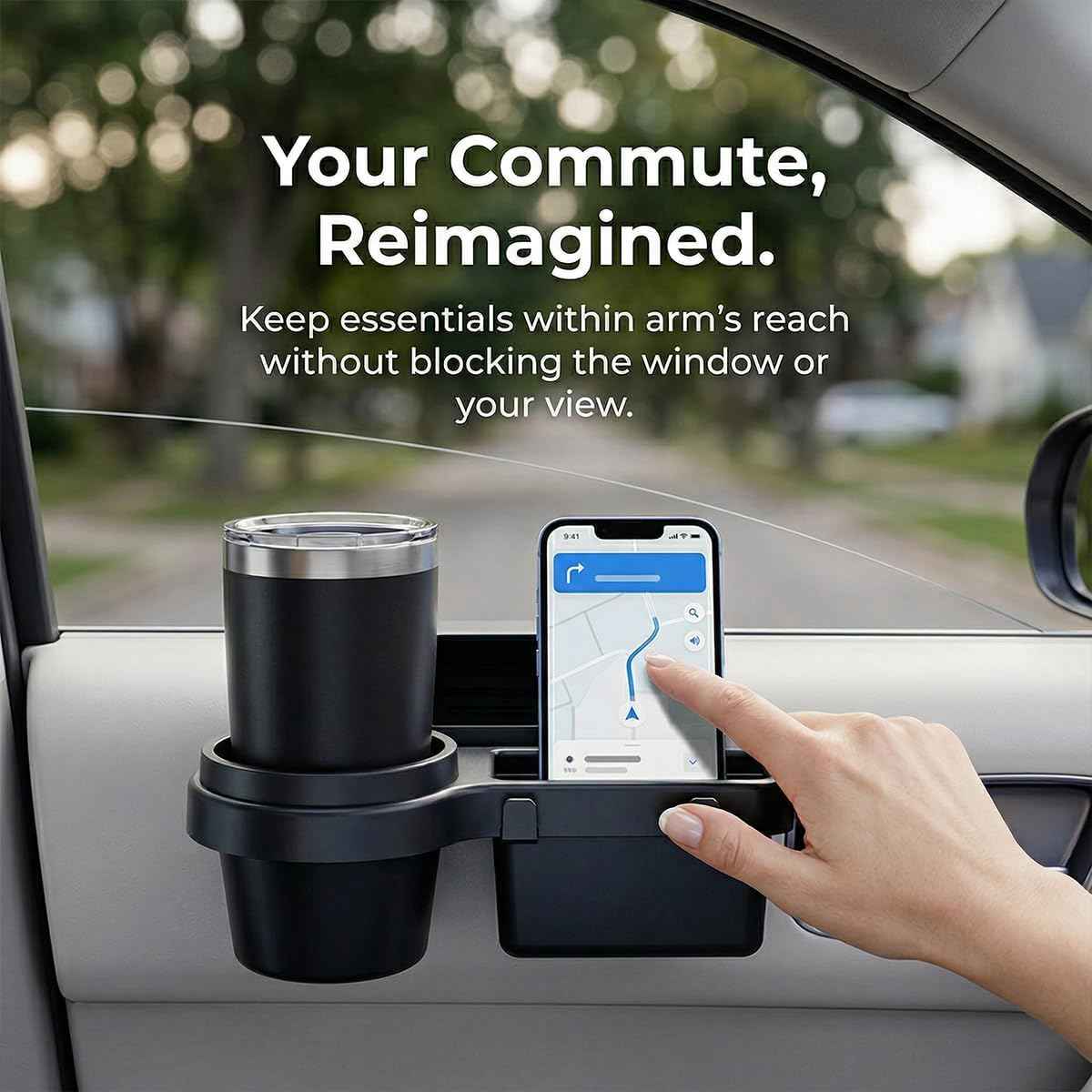 4-in-1 Car Window Organizer – Cup & Phone Holder