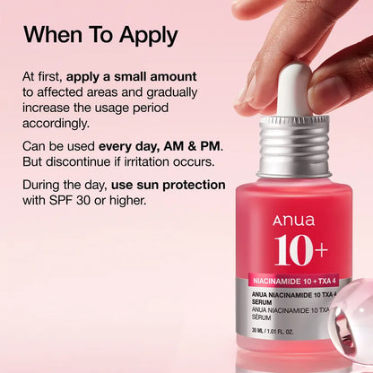 Anua Niacinamide 10 + TXA 4 Brightening Serum – 30ml