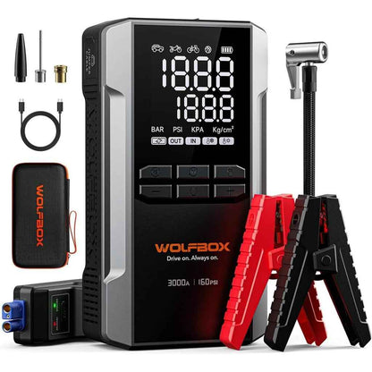 3000A Car Jump Starter with Air Compressor