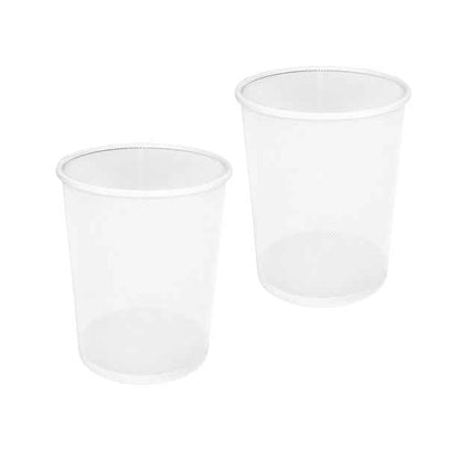 Premium Black Metal Mesh Wastebasket – Round Trash Can