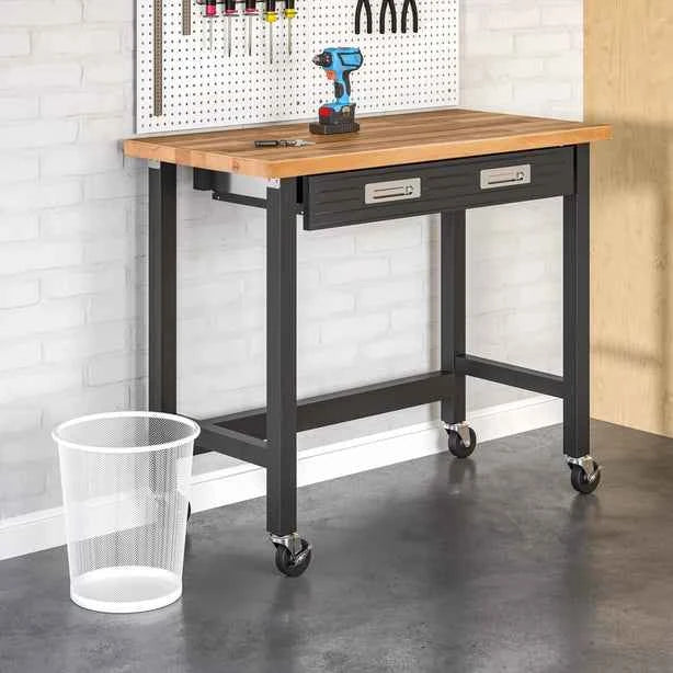 Premium Black Metal Mesh Wastebasket – Round Trash Can