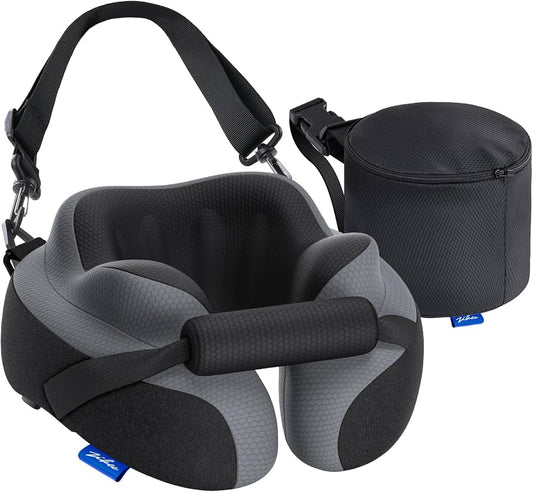 Memory Foam Travel Neck Pillow with Carrying Case